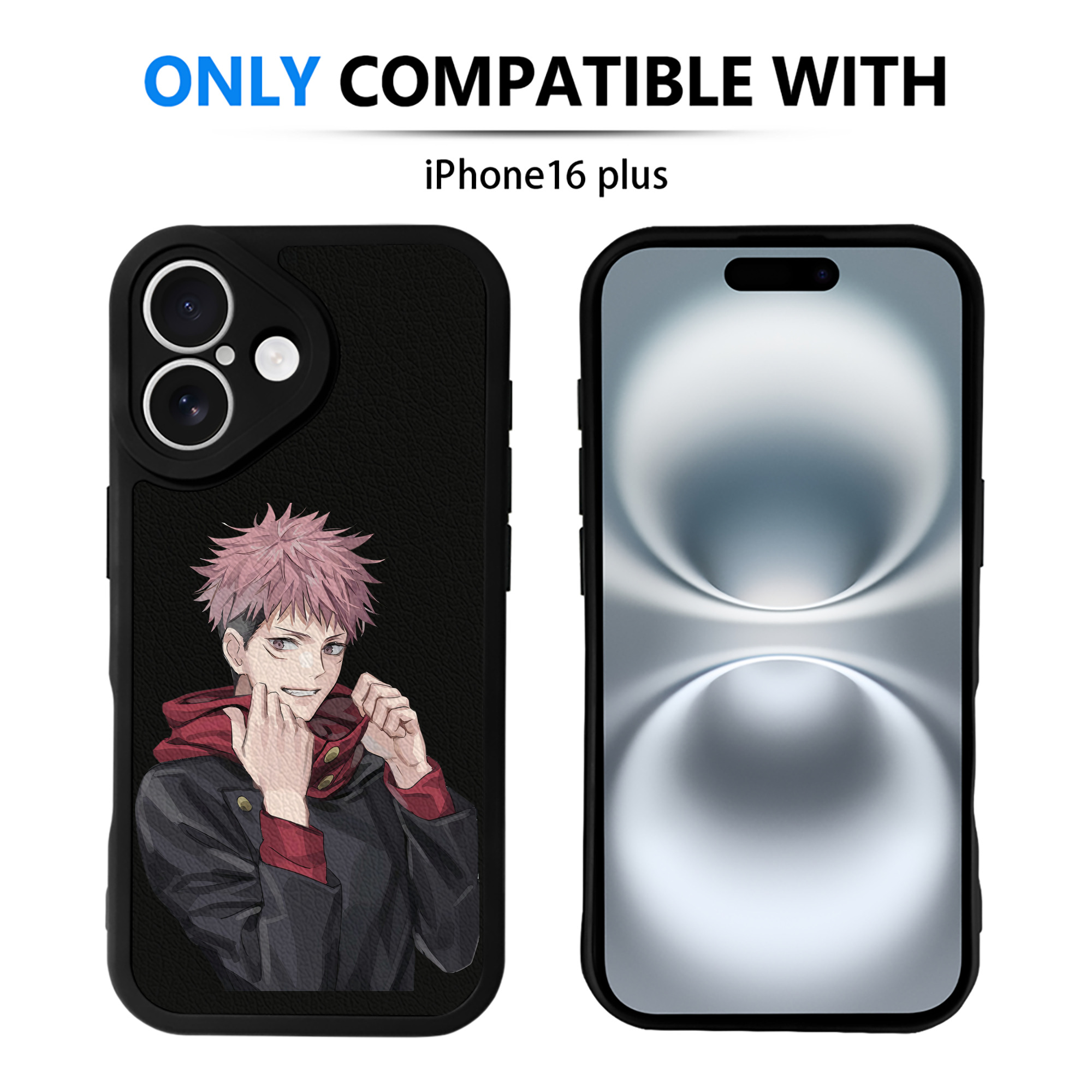 （画像用） 呪術廻戦 Jujutsu Kaisen 【iPhone 16シリーズ対応】シリコンスマホケース（レザー調） 材質：シリコン